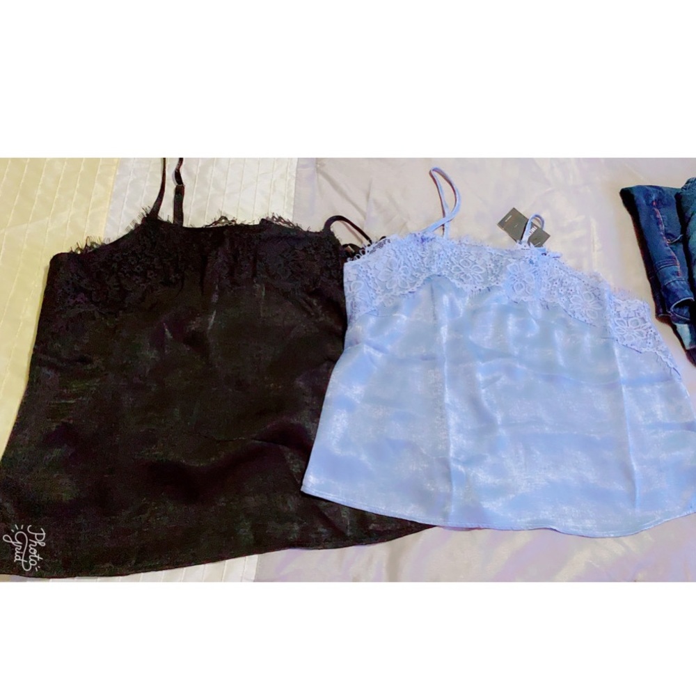 NWT black and light blue camisoles